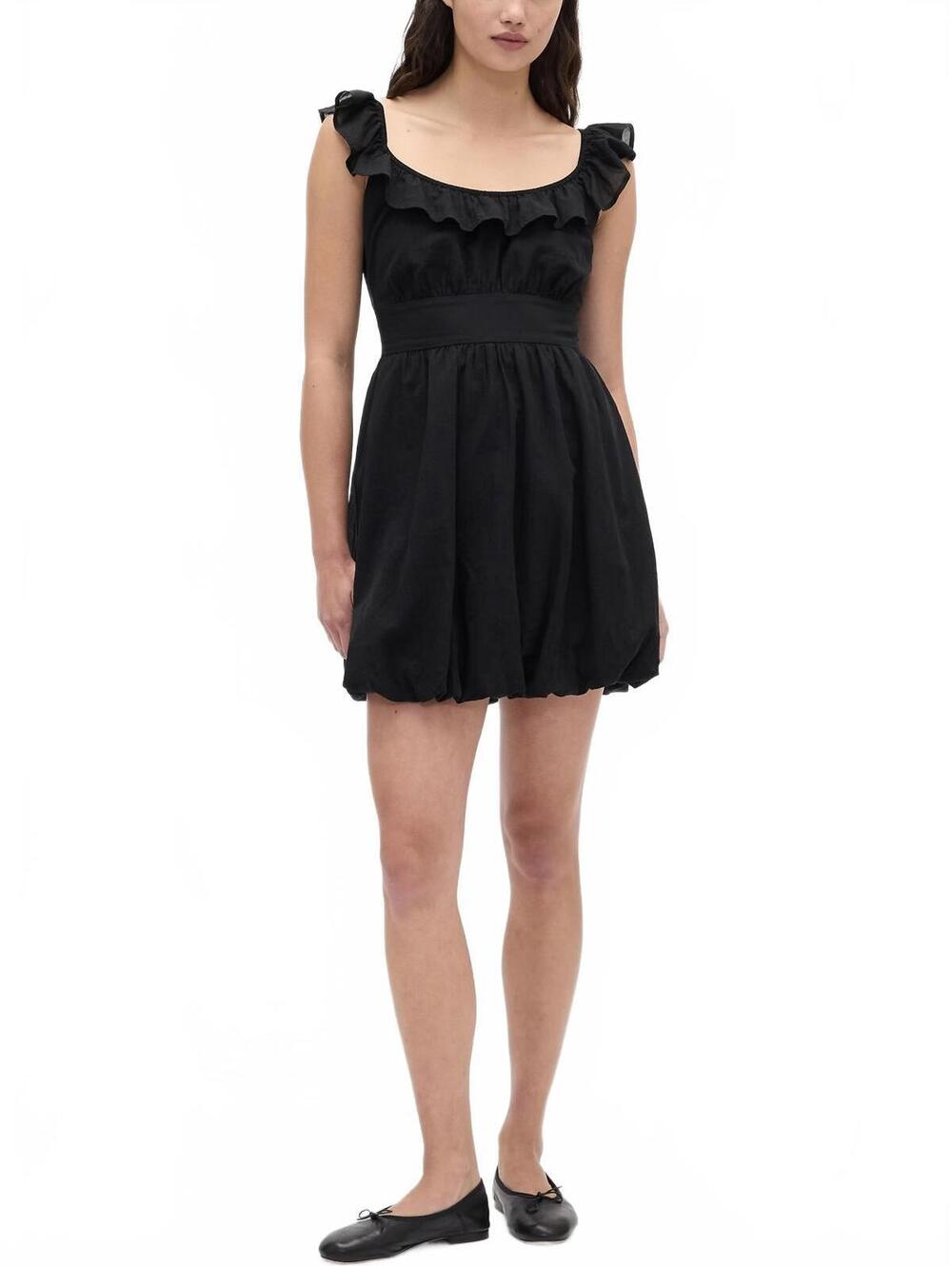 Gap Bubble Mini Dress NWT True Black Size Large Tall